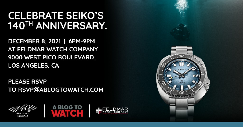 邀请：Seiko & aBlogtoWatch @Feldmar Watches 在洛杉矶，2021 年 12 月 8 日