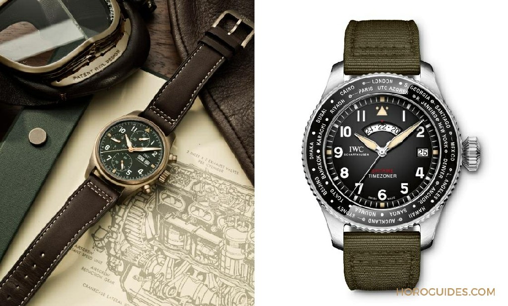 Pre SIHH 2019 IWC Pilot's Watch双出击青铜绿面计时＋世界时特别版