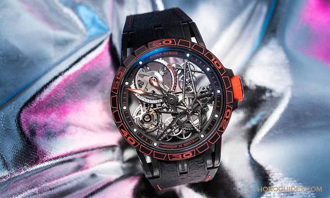 镂空透视ROGER DUBUIS冠军的时空力量Excalibur Spider Pirelli镂空自动上链腕表