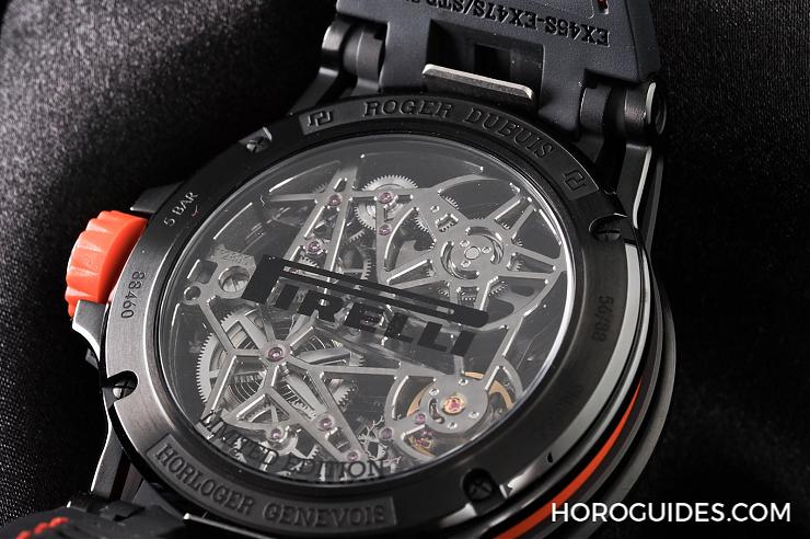 ROGER DUBUIS - 镂空透视ROGER DUBUIS冠军的时空力量Excalibur Spider Pirelli镂空自动上链腕表