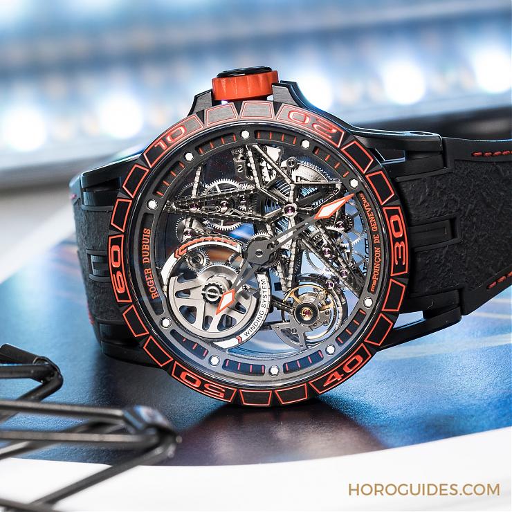 ROGER DUBUIS - 镂空透视ROGER DUBUIS冠军的时空力量Excalibur Spider Pirelli镂空自动上链腕表