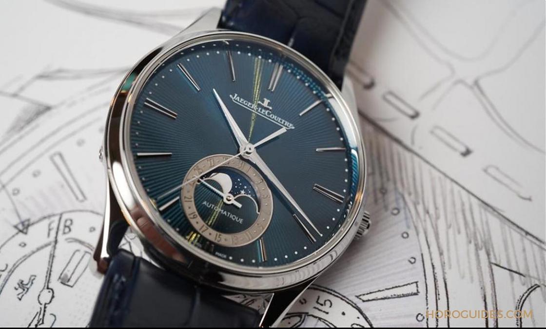 [SIHH 2019] 积家大师系列超薄扭索纹珐琅蓝面月相腕表