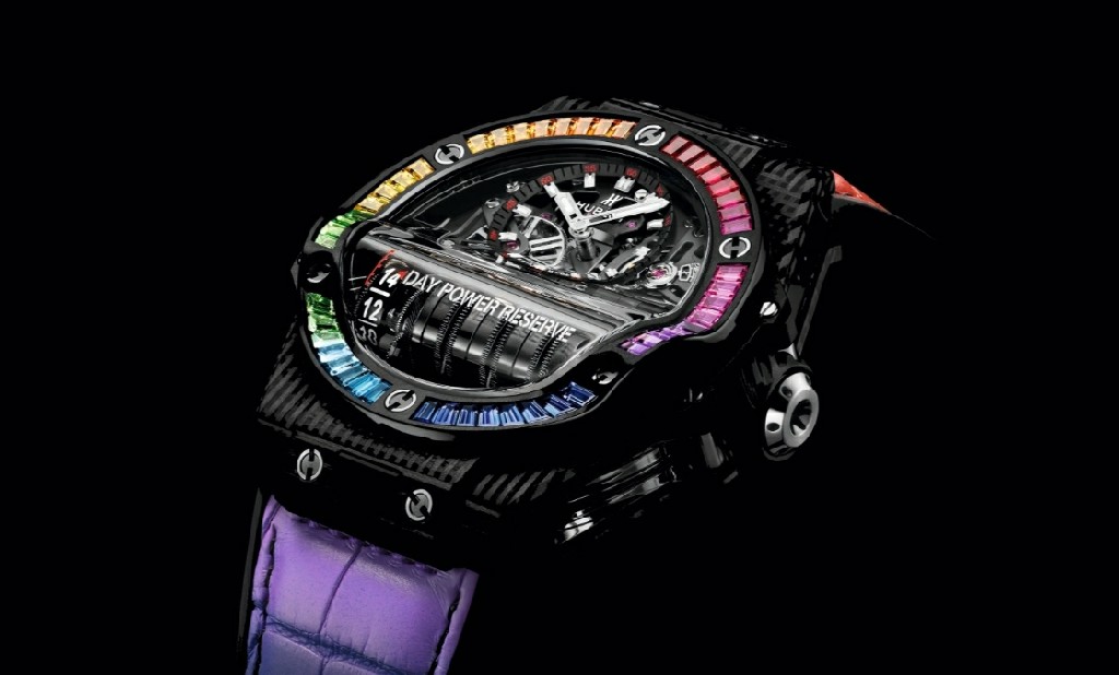 流线型彩虹圈，14日动力，又潮又奢华的强性能之作：Hublot Big Bang MP-11 彩虹3D碳纤维腕表