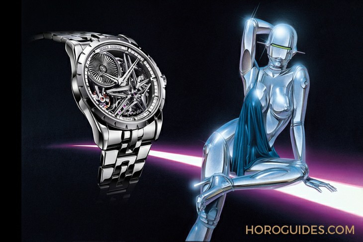 ROGER DUBUIS - 这款自动盘转起来很迷幻！ Roger Dubuis携手空山基推出Excalibur Sorayama Monobalancier腕表