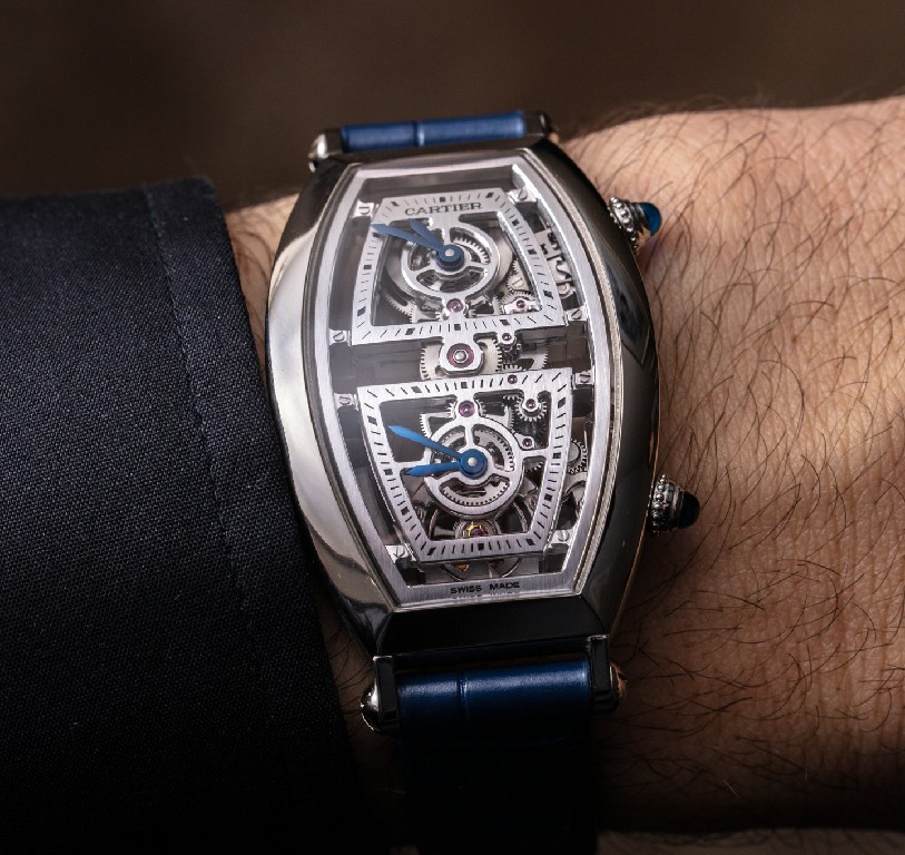 动手：Cartier Prive Tonneau Skeleton XL Dual Time 手表