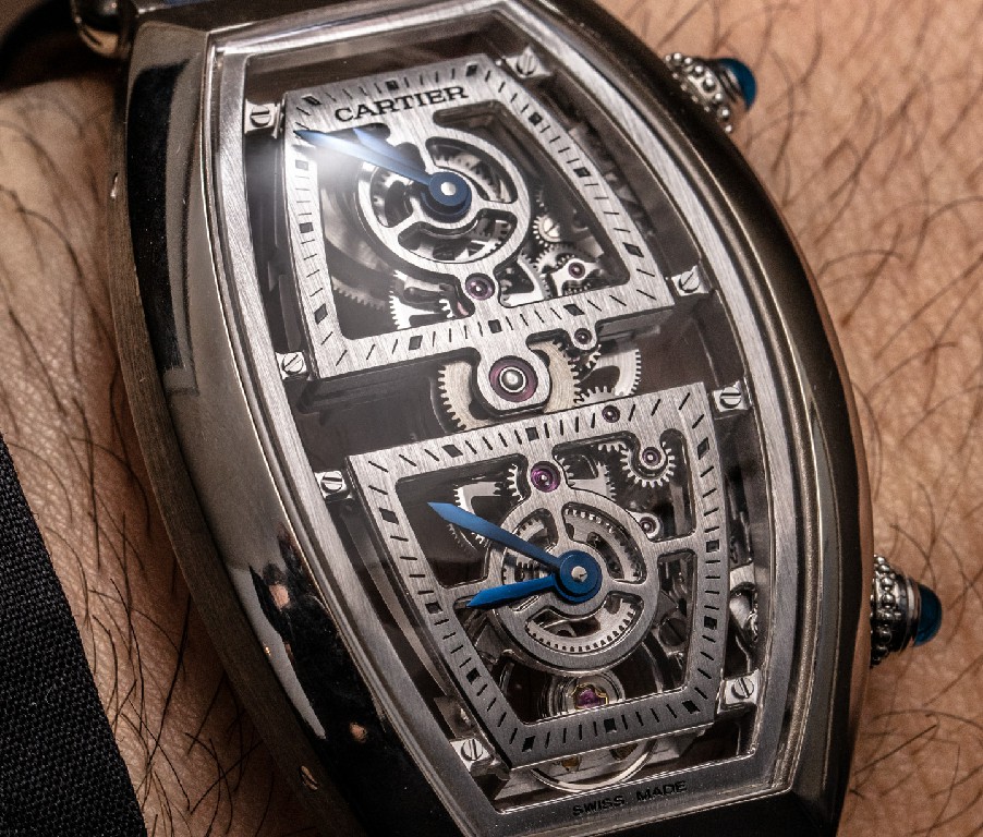 动手：Cartier Prive Tonneau Skeleton XL Dual Time 手表