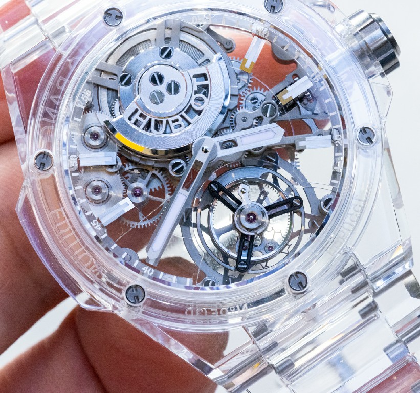 动手：Hublot Big Bang Integral Tourbillon Full Sapphire 手表