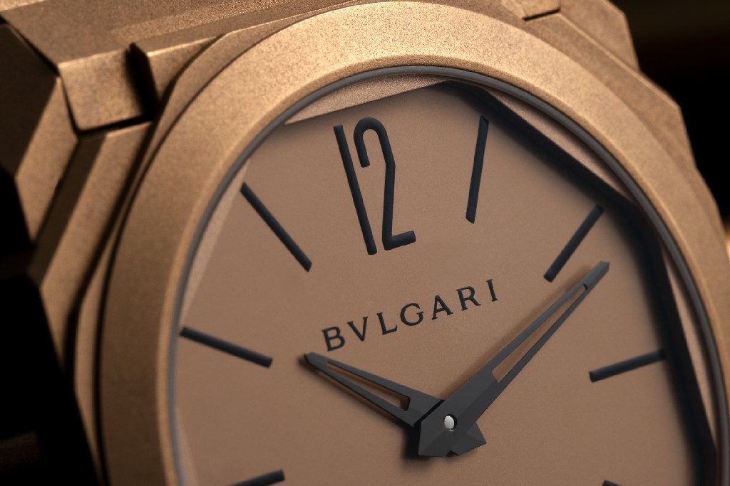 Bulgari Octo Finissimo In Blasted Rose Gold 表盘特写