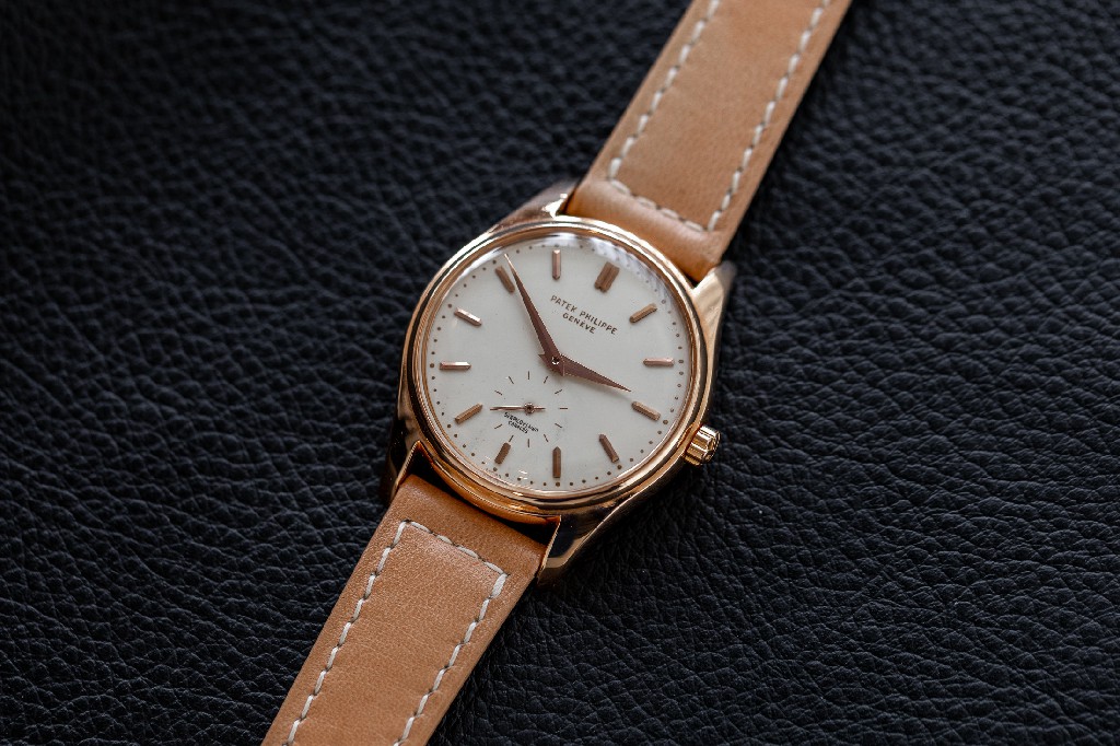 百达翡丽参考 2526 |  玫瑰金腕表，珐琅表盘，由 Serpico Y Laino 零售，1957 年制造