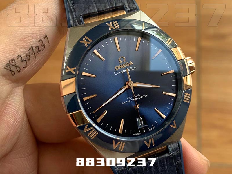 VS厂欧米茄41星座间玫瑰金蓝陶圈蓝盘款复刻表细节评测-VS手表