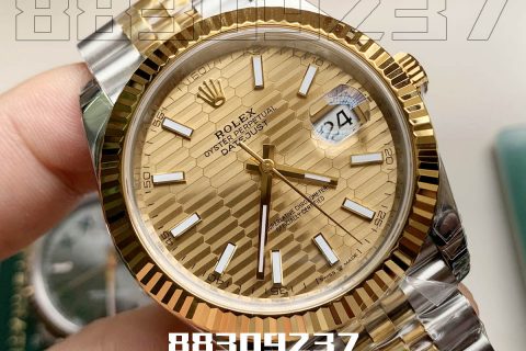VS厂劳力士日志型系列「41毫米」间金金色格子盘款m126333-0022