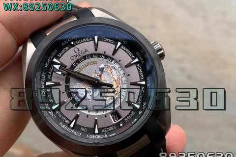 VS厂欧米茄海马150系列220.92.43.22.99.001腕表黑陶圈钛款世界时